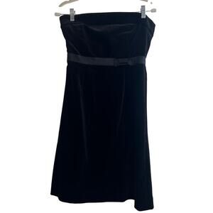 J. Crew Black Velvet Strapless Dress Prom Formal Vintage Style Cocktail Size 6